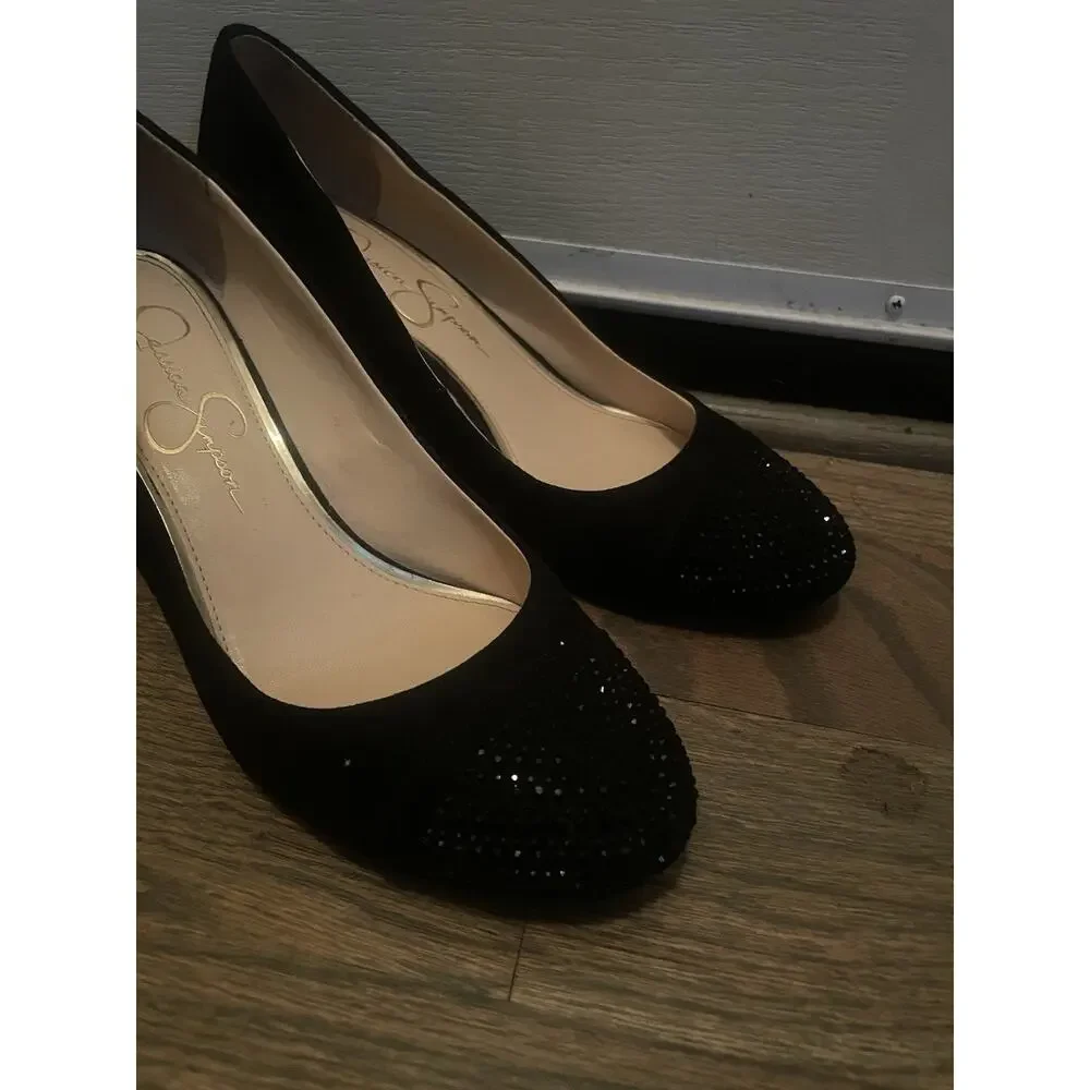 Jessica‎ Simpson Black Suede Wedge Heels 6
